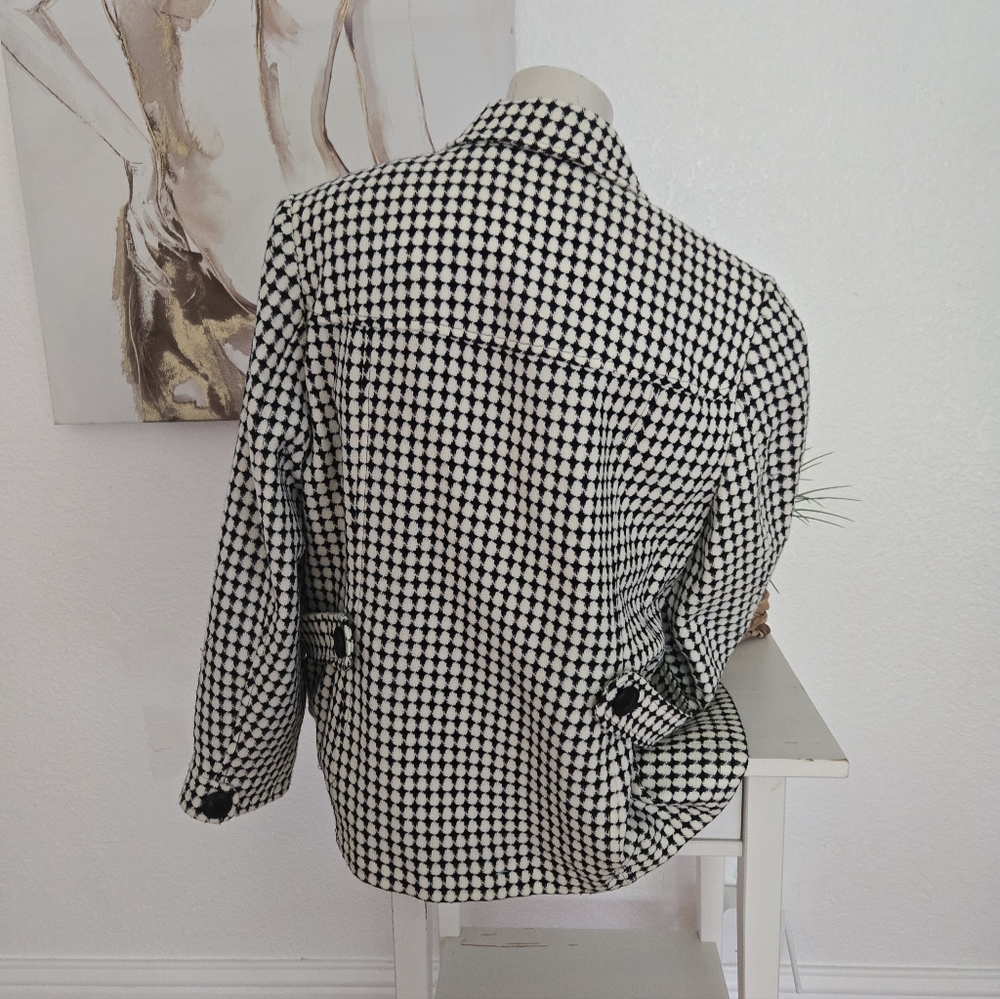 Style & Co. Women Stylish Black and White Women's Coat Size 14W - Picture 4 of 7